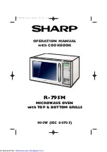 Sharp R-795M Operation Manual With Cookbook preview