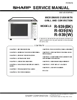 Preview for 1 page of Sharp R-939(BK) Service Manual