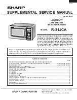 Preview for 1 page of Sharp R21JCA - Commercial Microwave Oven Supplemental Service Manual