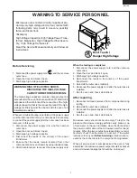 Preview for 3 page of Sharp R21JCA - Commercial Microwave Oven Supplemental Service Manual