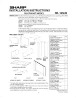 Preview for 1 page of Sharp RK-12S30 Installation Instructions Manual