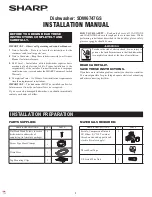 Preview for 1 page of Sharp SDW6747GS Installation Manual