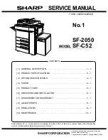 Preview for 1 page of Sharp SF-2050 Service Manual