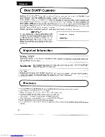 Предварительный просмотр 3 страницы Sharp SharpVision XV-370H Operation Manual