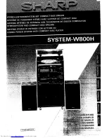 Sharp SYSTEM-W800H Operation Manual preview