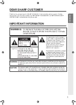 Preview for 3 page of Sharp TL-M5200 Operation Manual