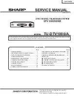 Предварительный просмотр 1 страницы Sharp TU-DTV1000/A Service Manual