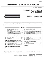 Предварительный просмотр 1 страницы Sharp TU-X1U Service Manual