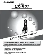 Preview for 1 page of Sharp UX-K01 Operation Manual