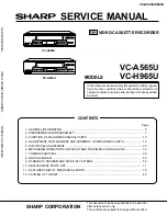 Preview for 1 page of Sharp VC-A565U Service Manual