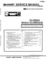 Preview for 1 page of Sharp VC-H992U Service Manual