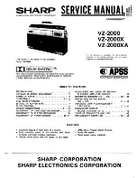 Preview for 1 page of Sharp VZ-2000 Service Manual