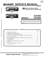 Preview for 1 page of Sharp XA-905 Service Manual