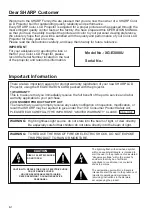 Предварительный просмотр 1 страницы Sharp XG E3000E/U Operation Manual