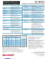 Предварительный просмотр 2 страницы Sharp XG-MB50X Specifications