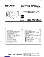 Предварительный просмотр 1 страницы Sharp XG-NV2SB Service Manual