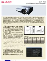 Предварительный просмотр 1 страницы Sharp XG-PH70X - XGA DLP Projector Specification Sheet