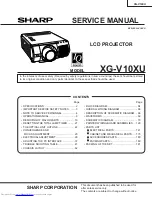 Sharp XG-V10XU - Conference Series XGA LCD Projector Service Manual предпросмотр