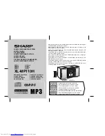 Предварительный просмотр 1 страницы Sharp XL-MP110H Operation Manual