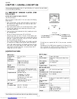 Предварительный просмотр 2 страницы Sharp XL-S10 Service Manual