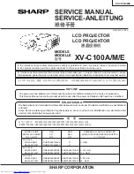 Предварительный просмотр 1 страницы Sharp XV-C100A Service Manual