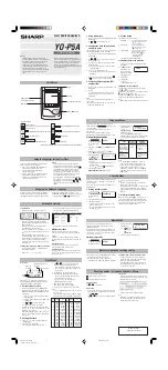 Предварительный просмотр 1 страницы Sharp YO-P5A Operation Manual