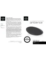 Sharper Image Ambience ESI-A610 Instruction Manual And  Warranty Information preview