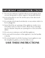 Preview for 7 page of Sharper Image CA898 Instructions Manual