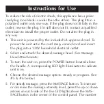 Preview for 9 page of Sharper Image HF757 Instructions Manual