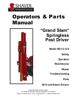 Shaver Grand Slam Operator'S & Parts Manual preview