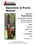 Preview for 1 page of Shaver HD-10-H-S Operator'S & Parts Manual