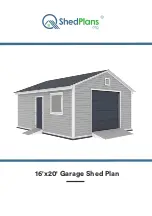 Предварительный просмотр 1 страницы ShedPlans 16'x20' Garage Shed Plan Instructions For Construction