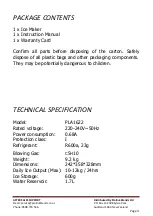 Preview for 4 page of Sheffield PLA1622 User Manual