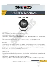 Preview for 1 page of Shehds 30W COB-Violet User Manual