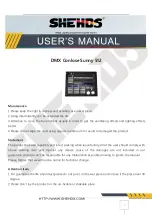 Shehds DMX Conlose Sunny 512 User Manual preview