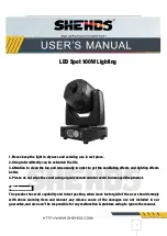 Shehds LED Spot 100W Light User Manual preview