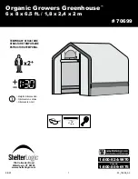 Preview for 1 page of ShelterLogic Organic Growers Greenhouse 70699 Manual