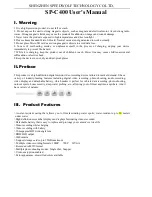 Preview for 1 page of Shenzhen SP-C400 User Manual