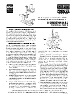 Preview for 1 page of Sherline Products 8-DIRECTION MILL Supplement Manual