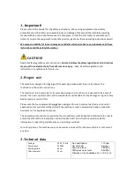 Preview for 5 page of Sherpa STET1300 Operating Instructions Manual