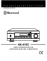 Sherwood AX-4103 Operating Instructions Manual preview