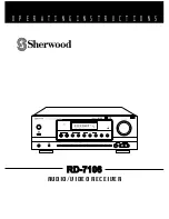 Sherwood RD-7106 Operation Instructions Manual предпросмотр