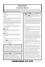 Preview for 1 page of Shimaden SR73A Series Instruction Manual