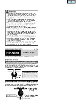 Preview for 1 page of Shimano HP-NX10 Service Instructions