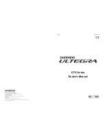 Shimano Ultegra 6770 Series Manuals preview