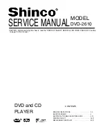 Предварительный просмотр 1 страницы Shinco DVD-2610 Service Manual