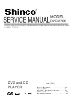 Предварительный просмотр 1 страницы Shinco DVD-8700 Service Manual