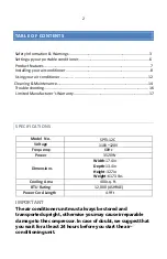 Предварительный просмотр 2 страницы Shinco SPF1-12C Owner'S Manual