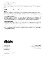 Preview for 16 page of Shindaiwa 80265 Owner'S/Operator'S Manual