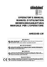 Preview for 1 page of Shindaiwa AHS236S-LW Operator'S Manual